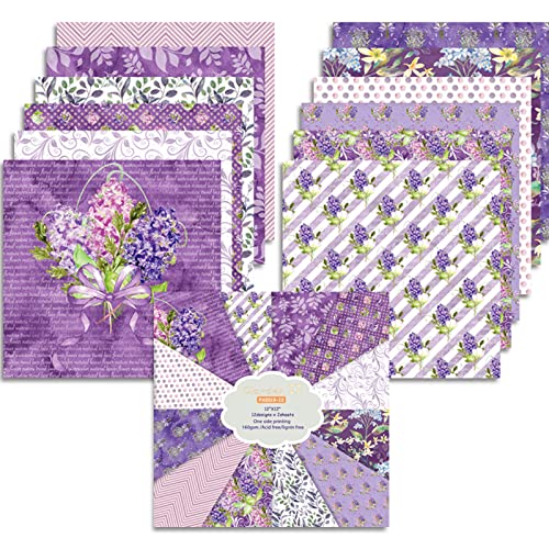 24 Blatt Decoupage Papier Block mit Muster, Hintergrundpapier Dekorpapier Bastelpapier für Scrapbooks, Alben, DIY Kartenherstellung Hintergrund Journaling (30.5x30.5 cm) ﻿ von MIATTCLD