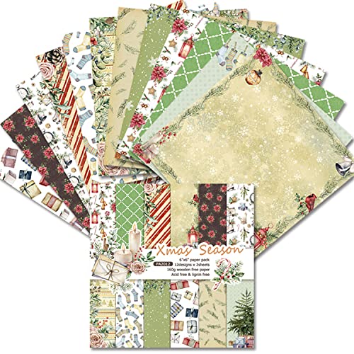 48 Stück Decoupage Papier Block mit 12 Muster, Designpapier Hintergrundpapier Dekorpapier Bastelpapier für Scrapbooks, Alben, DIY Kartenherstellung Hintergrund Journaling(15x15cm) von MIATTCLD