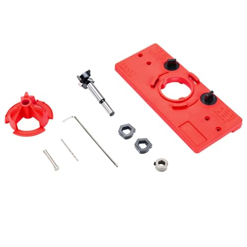 MICFENY 35 mm verdeckte Scharniervorrichtungen, Bohrlochbohrer, Führungsschneider-Bits, Set, Türbohrschablone und Bits für Schranktür von MICFENY