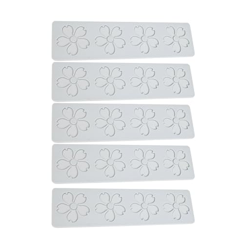 MICFENY 5 Stück Blumenblätter Muster Spitze Matte Fondant Präger Backen Dekoration Formen Kuchen Fondant Silikonform einfach zu verwenden von MICFENY