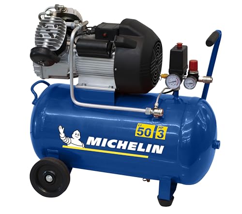 MICHELIN Tragbarer Luftkompressor MB 3650 - Tank 50 Liter - 2,2 kW Motor - Maximaler Druck 10 bar - Ansaugleistung 360 l/min - 21,6 m³/h von MICHELIN