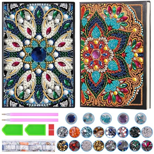 MICHIHOMIE Basteln Mädchen 6 7 8 9 10 Jahre, Geschenke Mädchen 6-12 Jahre, Diamond Painting Kinder A5 Notizbuch, Bastelset Mädchen Spielzeug 7-12 Jahre Mandalas Geburtstagsgeschenk (Stil A) von MICHIHOMIE