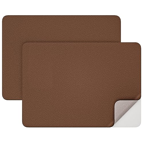 MICTER Leder Patch Selbstklebend, 2 Stück Selbstklebendes Kunstleder 20x28cm, Leder Selbstklebend für Möbel, Sofa, Autositze, Taschen, Leder Reparatur und Renovierung (Braun) von MICTER