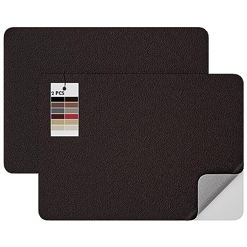 MICTER Leder Patch Selbstklebend, 2 Stück Selbstklebendes Kunstleder 20x28cm, Leder Selbstklebend für Möbel, Sofa, Autositze, Taschen, Leder Reparatur und Renovierung (Kaffee) von MICTER