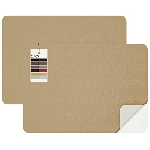 MICTER Leder Patch Selbstklebend, 2 Stück Selbstklebendes Kunstleder 20x28cm, Leder Selbstklebend für Möbel, Sofa, Autositze, Taschen, Leder Reparatur und Renovierung (Khaki) von MICTER