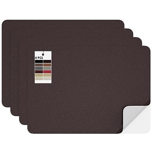 MICTER Leder Patch Selbstklebend, 4 Stück Selbstklebendes Kunstleder 20x28cm, Leder Selbstklebend für Möbel, Sofa, Autositze, Taschen, Leder Reparatur und Renovierung (Dunkler Kaffee) von MICTER