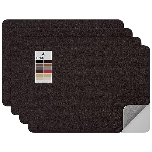 MICTER Leder Patch Selbstklebend, 4 Stück Selbstklebendes Kunstleder 20x28cm, Leder Selbstklebend für Möbel, Sofa, Autositze, Taschen, Leder Reparatur und Renovierung (Kaffee) von MICTER