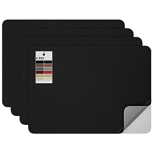 MICTER Leder Patch Selbstklebend, 4 Stück Selbstklebendes Kunstleder 20x28cm, Leder Selbstklebend für Möbel, Sofa, Autositze, Taschen, Leder Reparatur und Renovierung (Schwarz) von MICTER