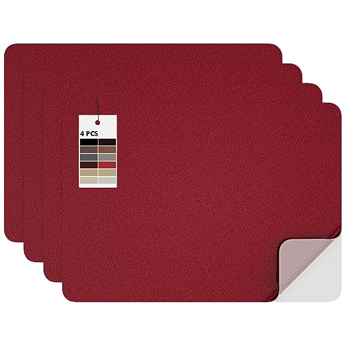 MICTER Leder Patch Selbstklebend, 4 Stück Selbstklebendes Kunstleder 20x28cm, Leder Selbstklebend für Möbel, Sofa, Autositze, Taschen, Leder Reparatur und Renovierung (Weinrot) von MICTER