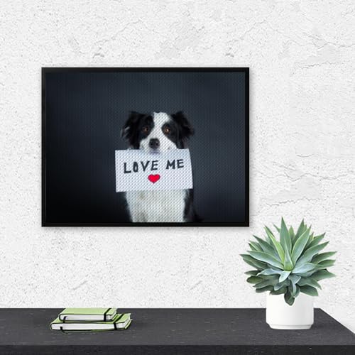 DIY Kristall Stickerei Gemälde Border Collie Vollbohrer Diamant Kreuzstich Gemälde Hund 5D Diamant Malset Für Zuhause Wand (30 X 40 cm) von MIDUNU