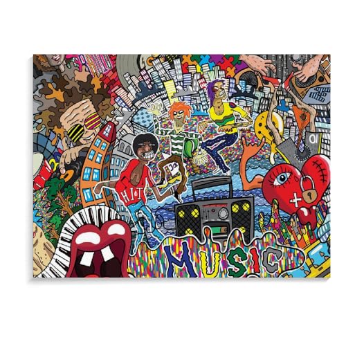 Puzzle Für Erwachsene 1000 Teile Graffiti-Weihnachtspuzzle Für Erwachsene Lernpuzzlespiel Kinderspielzeug Personalisierte Spiele Puzzlegeschenk (75 × 50 cm) von MIDUNU