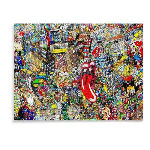 Puzzle Für Erwachsene Und Kinder, 500 Teile, Graffiti, Pädagogisches, Intellektuelles, Entspannendes Spiel, Holzpuzzle, Puzzles Für Kinder Im Alter Von 8–12 Jahren (52 × 38 cm) von MIDUNU
