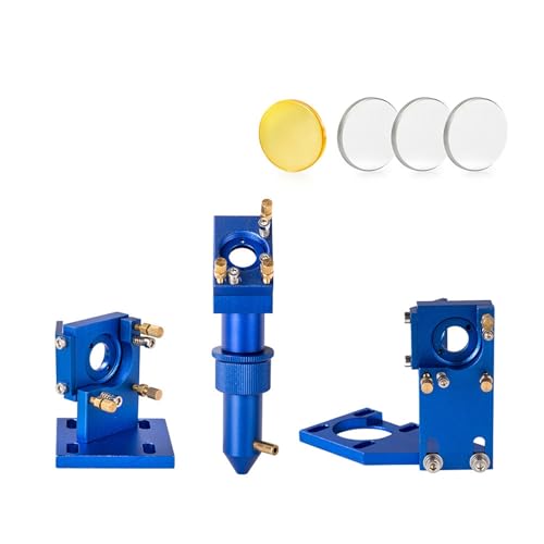 Blaues goldenes CO2-Laserkopfset mit Linsenspiegel for 2030 4060 K40 Lasergravur-Schneidemaschine(Set A1 D12 F25.4) von MIELEU