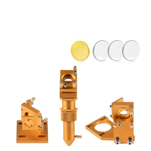 CO2 Golden Laserkopf-Set, Linsendurchmesser 12/18/20 mm, Spiegeldurchmesser 20 mm for 2030 4060 K40 Lasergravur- und Schneidemaschine(Set A D12 F50.8) von MIELEU