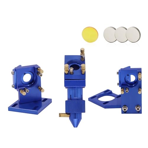 CO2-Laserkopf-Set, Linsendurchmesser 12/18/20 mm, Spiegeldurchmesser 20 mm for 2030 4060 K40 Lasergravur- und Schneidemaschine(Blue,CVD_SET B D18 F50.8) von MIELEU