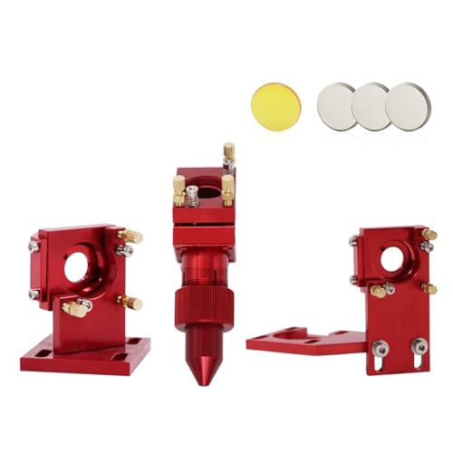 CO2-Laserkopf-Set, Linsendurchmesser 12/18/20 mm, Spiegeldurchmesser 20 mm for 2030 4060 K40 Lasergravur- und Schneidemaschine(Red,CVD_SET C D20 F50.8) von MIELEU