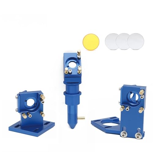 CO2-Laserkopf der K-Serie, blau, golden, Set mit Linsenspiegel 12/18/20 mm for 2030 4060 K40 Lasergravur- und Schneidemaschine(Set A1 D12 F25.4) von MIELEU