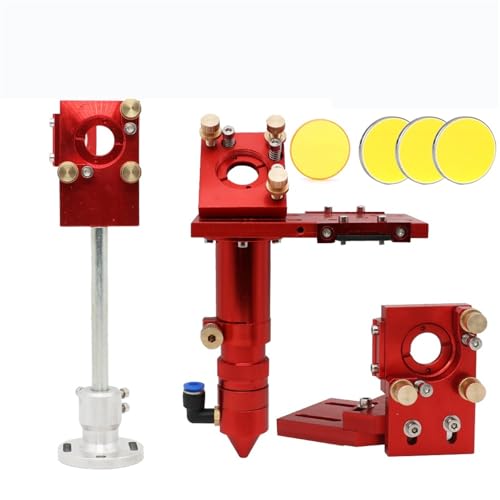 Co2-Laserkopf 20 mm, 1 Fokussierlinse + 3 Si/Mo-Spiegel for Teile der Lasergravur-Schneidemaschine der E-Serie(Red,FL101.6MM_CHINA LENS MO MIRROR) von MIELEU