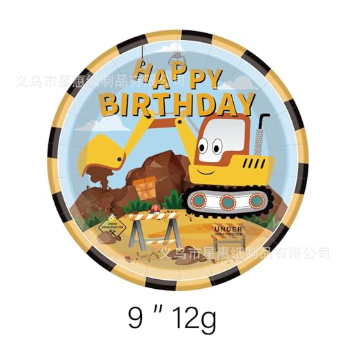 68-Piece Digger Paper Cups Plates Napkins Set, Bagger Baustelle Partygeschirr Kindergeburtstag, Bagger Party Geschirr, Bagger Party Geschirr Set, Bagger Besteck Kindergeburtstag, Bagger Geschirr set von MIFKLMV