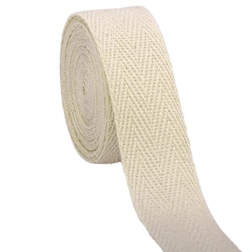 Sewing Twill Ribbon Dekoration 10 Meter umweltfreundliche Baumwollgurte 10-60 mm Gürteltasche Label Ribbon Nähband Bindung DIY Crafts Zubehör for Hochzeit, Party (Color : 10mm White) (40mm Black) (Co von MIHOTA