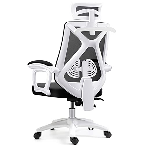 MIIKHI Home Work Chair Bürostuhl mit hoher Rückenlehne, Drehstuhl, ergonomischer Bürostuhl mit Lendenkissen und einziehbarer Fußstütze, Netzstoff, Bürostuhl mit gepolsterten Armlehnen und verstellbar von MIIKHI