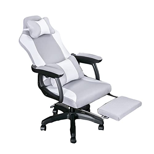 MIIKHI Home Work Chair Bürostuhl mit hoher Rückenlehne, ergonomischer Bürostuhl, Drehstuhl, Rollstuhl mit einziehbarer Fußstütze, Netzstoff, Bürostuhl mit gepolsterten Armlehnen und verstellbarer von MIIKHI