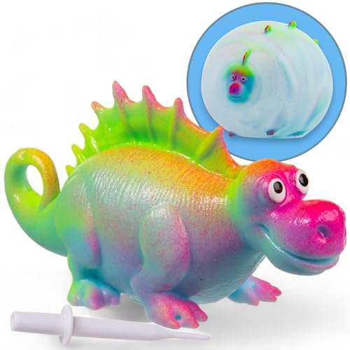 MIJOMA Dinosaurier Ballon-Ball: In 4 Kunterbunten Modellen - Spaß für Drinnen & Draußen, Spiel und Lernspielzeug, bis 30 cm aufblasbar, inkl. Aufblashilfe (1x Spinosaurus.) von MIJOMA