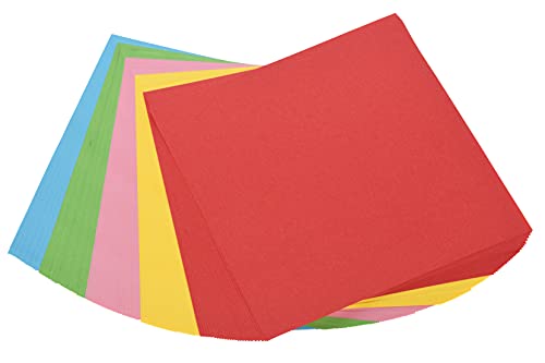 Origami-Papier Bastelpapier Faltblätter quadratisch, 15,6 x 15,6 cm, 125er Pack in 5 Farben sortiert von MIJOMA