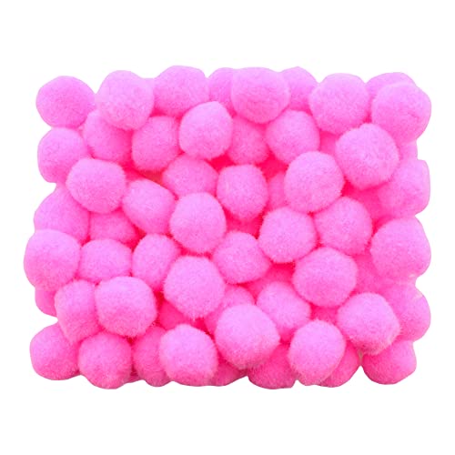 MIJOMA Set 100 Stück Pompoms Schneebälle Tischdekoration Geburtstagsdeko Mini-Puschel Stoffbälle zum Basteln DIY (Ø 3 cm, pink) von MIJOMA