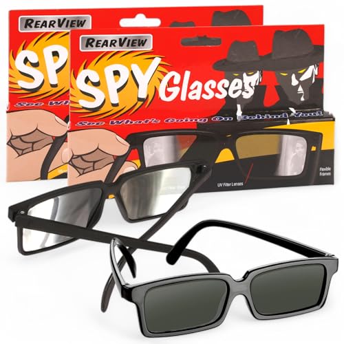 MIJOMA Spionagebrille mit Rückspiegel-Effekt – 2er-Set Agentenbrille mit Seitenspiegeln, Sonnenbrille für Geheimagenten & Detektive, Spy Glasses für Kinder & Erwachsene von MIJOMA