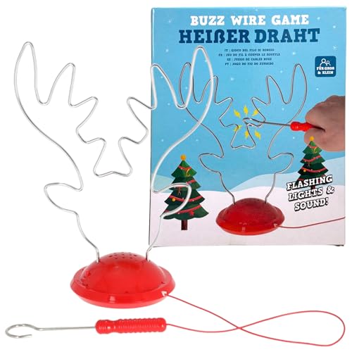 MIJOMA Weihnachtsspiel Partyspiel Heißer Draht Rentier, Weihnachtspartyspiel mit Licht- und Soundeffekt, 22 x 17 x 9.5 cm, Riesenspaß für die ganze Familie. von MIJOMA