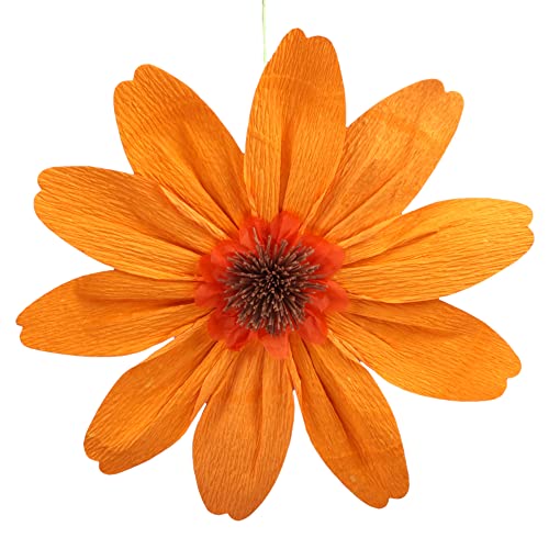 MIJOMA XL 3D-Papierblume Papierblüte Krepppapier-Blume zum Hängen Ø30cm, Party-Dekoration zum Geburtstag Bachelorette Hochzeit Babyparty Brautparty Party-Dekoration (Orange) von MIJOMA