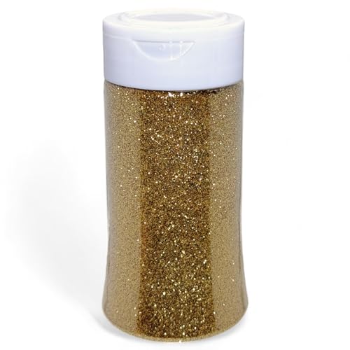 Schimmernder Glitzerpuder Glitzer-Pulver zum Basteln und Verzieren von Karten, hohe Reflexion, bunter Glitter für Kunsthandwerk Wandgestaltung Dekorationen (gold – EcoGlitter, 70g) von MIJOMA