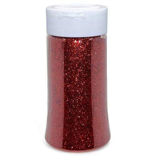 Schimmernder Glitzerpuder Glitzer-Pulver zum Basteln und Verzieren von Karten, hohe Reflexion, bunter Glitter für Kunsthandwerk Wandgestaltung Dekorationen (rot – EcoGlitter, 70g) von MIJOMA