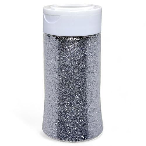 Schimmernder Glitzerpuder Glitzer-Pulver zum Basteln und Verzieren von Karten, hohe Reflexion, bunter Glitter für Kunsthandwerk Wandgestaltung Dekorationen (silber – EcoGlitter, 70g) von MIJOMA