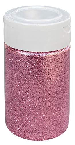 Schimmernder Glitzerpuder Glitzer-Pulver zum Basteln und Verzieren von Karten, bunter Glitter für Dekoration (Rosa 100g Streudose) von MIK funshopping