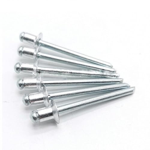 MIKFESPO 10/20/50 Stück Aluminium Senkniet M3 M3.2 M4 M5 Rundkopf Länge 6-25mm Pop Niet Dekoration Nagel Hohlniet Kern Zugniet GB12617(10mm,M3 50pcs) von MIKFESPO