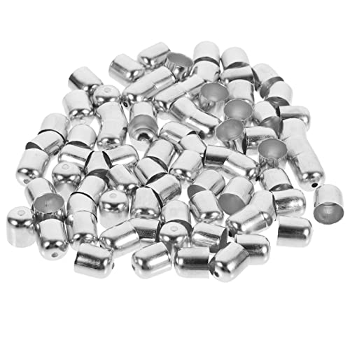 Milisten 100 Stücke Schnur Endkappen Metall Seil Befestigung Ende Stopper Kleber in Quaste Endkappe Schnur Finden Für DIY Handwerk Schmuck Machen Endecap 8Mm Silber von Milisten