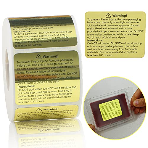 MILIVIXAY 600 Stück Wachs-Schmelz-Warn-Etiketten Kerzen Warn-Etiketten Aufkleber Wachs Schmelzen Warn-Etiketten für Clamshell 4,6 x 3,8 cm von MILIVIXAY