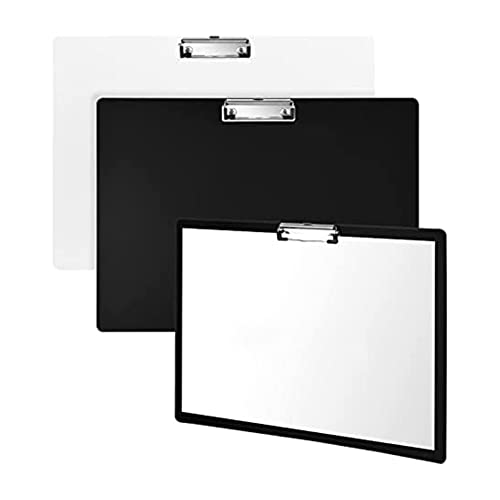 MILLTOR 2 Stück A3 Querformat Schreibtafel schwarz + weiß zum Aufhängen für Büro Küche Werkstatt von MILLTOR