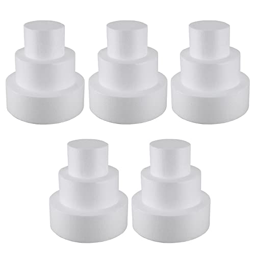 MILLTOR 5 x runde Kuchen-Attrappe, 10,2 cm, 15,2 cm, 20,3 cm, 20,3 cm von MILLTOR