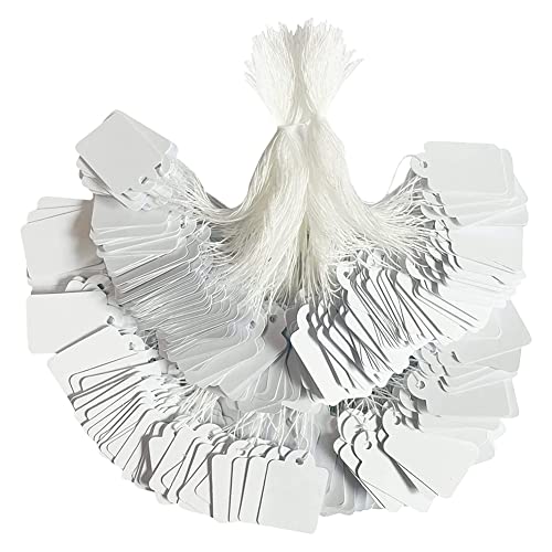 MILLTOR Preisschilder mit Schnur befestigt, kleine Papierpreisetiketten, Kleidung für Preisgestaltung, Schmuck, Hofverkauf, 1000 Stück von MILLTOR