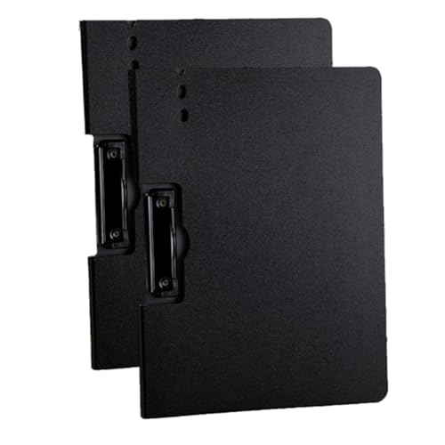 MILLTOR Schwarze Klemmbrettmappe Kunststoff Klemmbrettmappe mit Einband Non-Punch Binder Briefpapierordner Verwendet in Schulen und Geschäftsbüros von MILLTOR