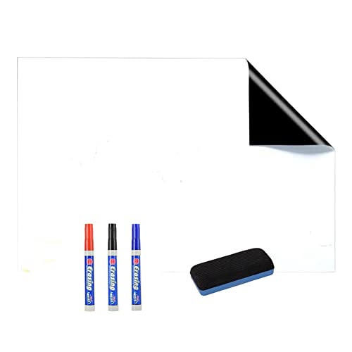 MILLTOR Whiteboard Zubehör Folie 60x40cm magnetisch selbstklebend Magnetfolie weiß inklusive Whiteboard Marker von MILLTOR