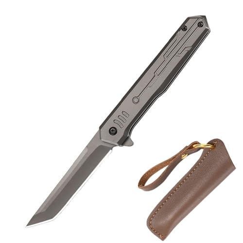 Outdoor Messer Survival Knife,Edelstahl Tragbares Klappmesser Jagdmesser Taschenmesser für Camping Wandern,Weihnachtstag Männer Geschenke von MIMEMY