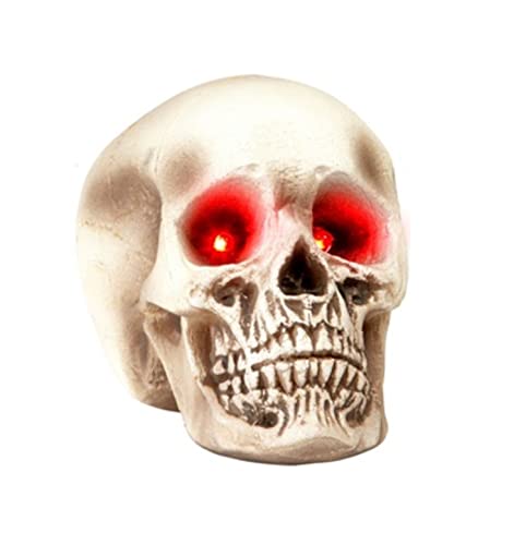 MIMIKRY Totenkopf mit Lichteffekt aus Styropor 22cm Halloween Dekoration blinkende Augen von MIMIKRY