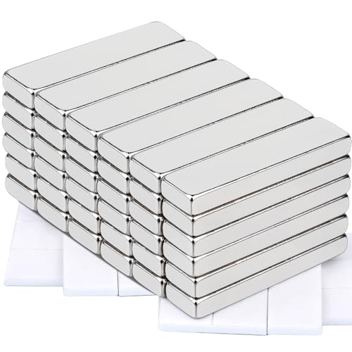 MIN CI 36Stück Neodym Magnete Extra Stark, 40x10x5mm Starke Magnete zum Kleben Flachmagnete Klebemagneten Halt Rechteckig Magnet Groß Seltenerdmagnete von MIN CI