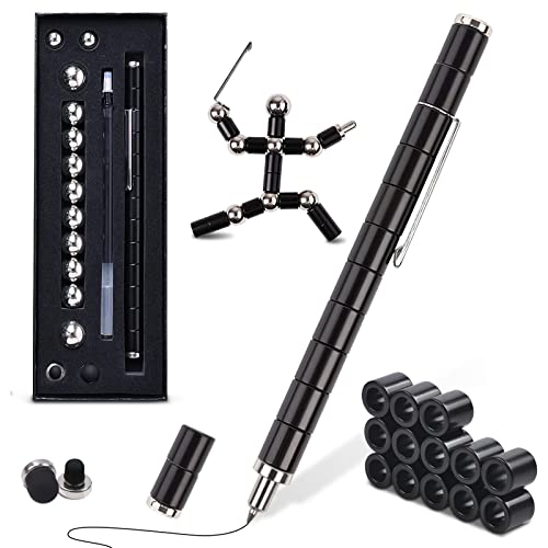 MIN CI Magnetstift Kugelschreiber Schwarz, Fidget Pen Magnet Stift Multifunktions Kreatives Magnet Pen für Lernen Treffen Arbeiten von MIN CI