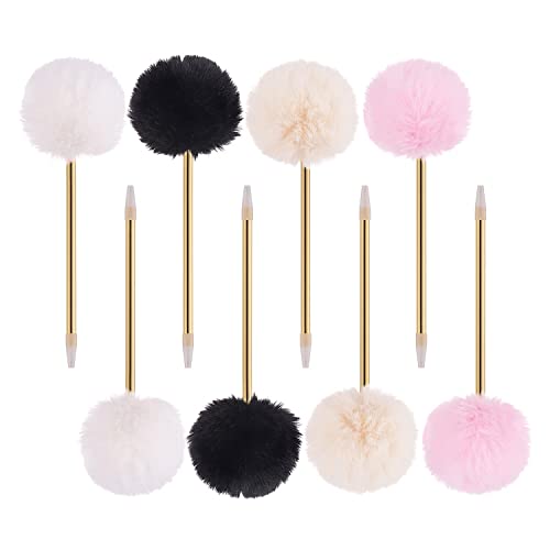 MINAGOO Pompom Kugelschreiber, goldfarben, 8 Stück (POMPOM -1) von MINAGOO