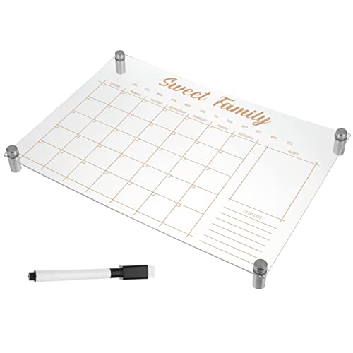 MINAOLULUS 1 Satz Wochenplanertafel Desktop-Whiteboard Briefe ans Schwarzes Brett Whiteboard-Monatskalender für die Wand trocken abwischbarer Kalender Notizblock aus Acryl Transparent von MINAOLULUS